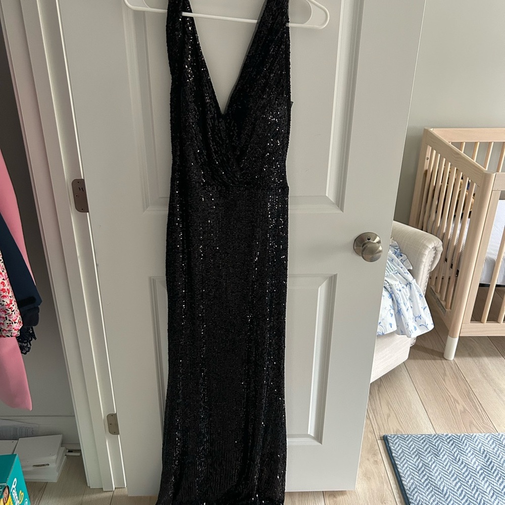 Elegant Black Sequin Gown